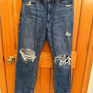 American Eagle Outfitters Blue Distressed Ex-Boyfriend Jeans